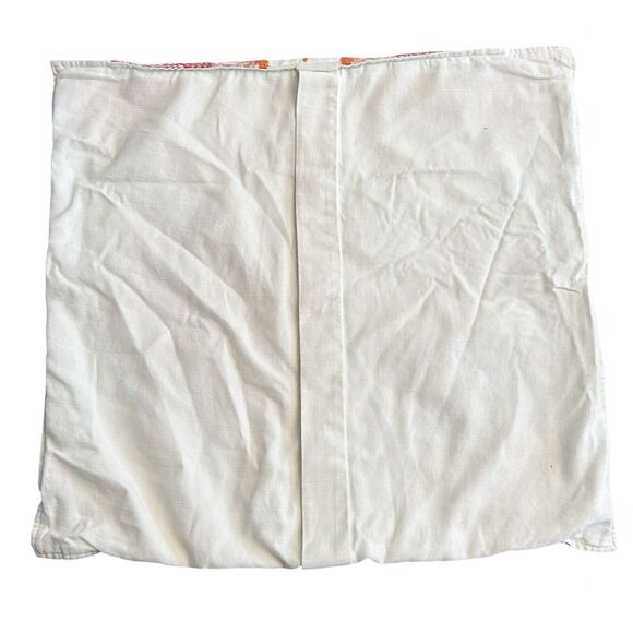 Pottery‎ Barn Embroidered Sham 24" Pillow Case Boho Indian Coral Floral Paisley - Picture 5 of 9